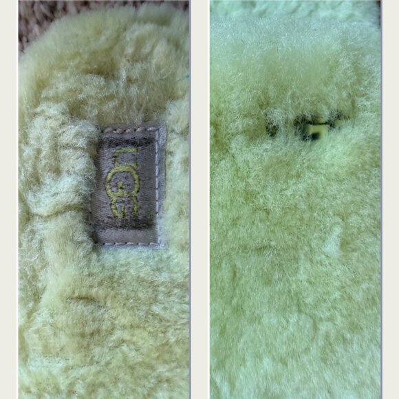 UGG Cozette Slipper Yellow Fuzzy Sheepskin Women Size 8 Slipper EUC - Picture 9 of 11